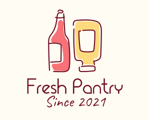 Ketchup Mustard Bottle  logo design