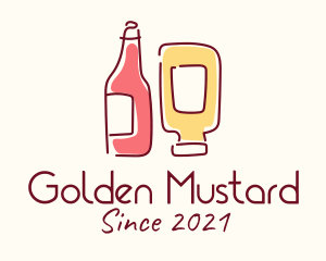 Ketchup Mustard Bottle  logo design