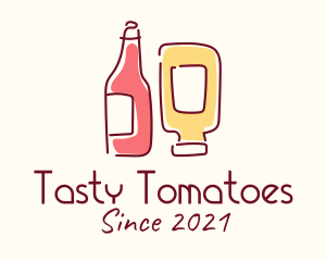 Ketchup Mustard Bottle  logo design