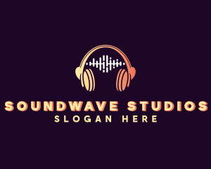 Soundwave DJ Headset logo design