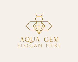 Minimalist Diamond Bee  logo design