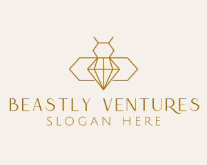 Minimalist Diamond Bee  logo design