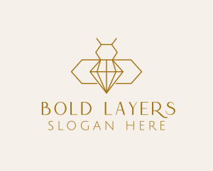 Minimalist Diamond Bee  logo design