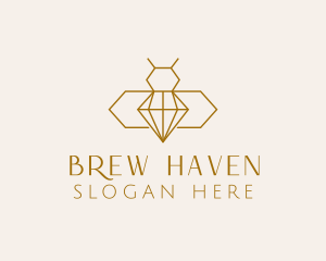 Minimalist Diamond Bee  logo design