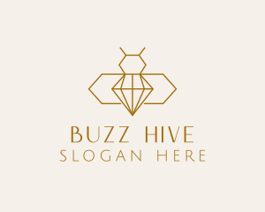 Minimalist Diamond Bee  logo