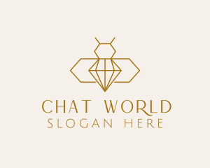 Minimalist Diamond Bee  logo design