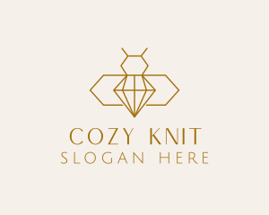 Minimalist Diamond Bee  logo design