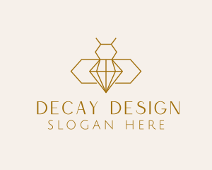 Minimalist Diamond Bee  logo design