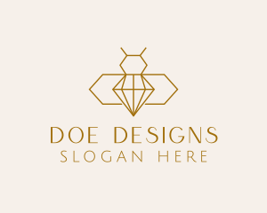 Minimalist Diamond Bee  logo design