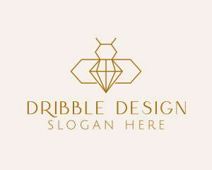 Minimalist Diamond Bee  logo design