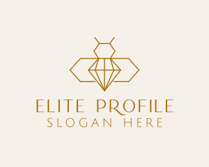 Minimalist Diamond Bee  logo design