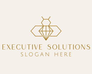 Minimalist Diamond Bee  logo design