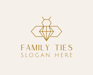 Minimalist Diamond Bee  logo design