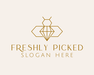 Minimalist Diamond Bee  logo design