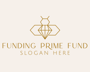 Minimalist Diamond Bee  logo design