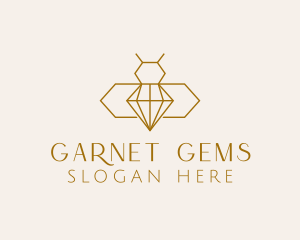 Minimalist Diamond Bee  logo design