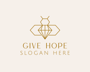 Minimalist Diamond Bee  logo design