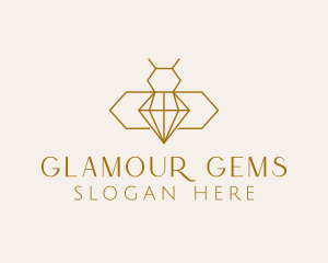 Minimalist Diamond Bee  logo design