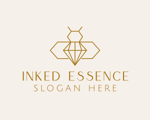 Minimalist Diamond Bee  logo design