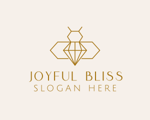 Minimalist Diamond Bee  logo design