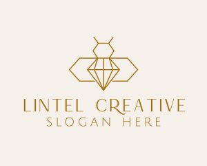 Minimalist Diamond Bee  logo design