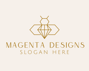 Minimalist Diamond Bee  logo design