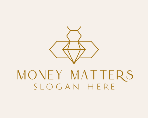 Minimalist Diamond Bee  logo design