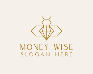 Minimalist Diamond Bee  logo design