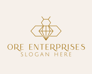 Minimalist Diamond Bee  logo design