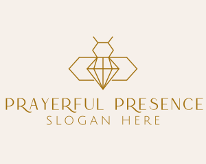 Minimalist Diamond Bee  logo design