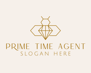 Minimalist Diamond Bee  logo design