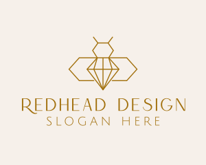 Minimalist Diamond Bee  logo design