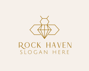 Minimalist Diamond Bee  logo design