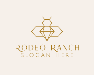 Minimalist Diamond Bee  logo design