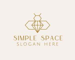 Minimalist Diamond Bee  logo