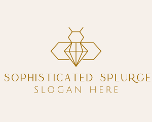 Minimalist Diamond Bee  logo design