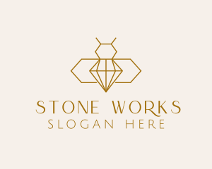 Minimalist Diamond Bee  logo design