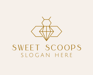 Minimalist Diamond Bee  logo design