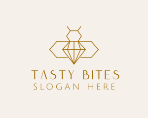 Minimalist Diamond Bee  logo design