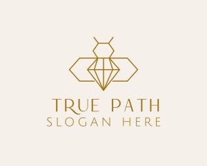 Minimalist Diamond Bee  logo design