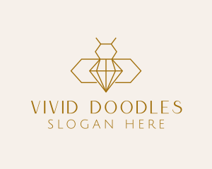 Minimalist Diamond Bee  logo design