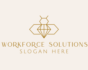 Minimalist Diamond Bee  logo design