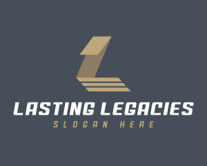 Logistics Slant Stripe Letter L logo design