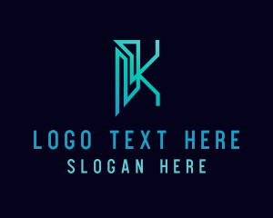 Digital Tech Letter K logo