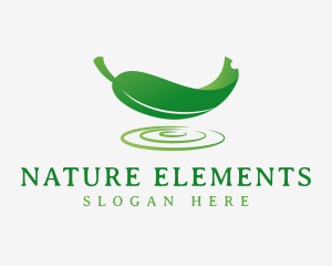 Natural Leaf Ripple logo design