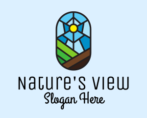 Rural Valley Landscape logo design