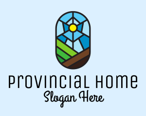 Rural Valley Landscape logo design