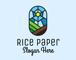 Rural Valley Landscape logo design