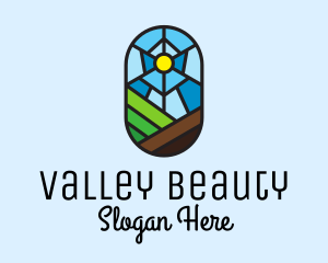 Rural Valley Landscape logo design