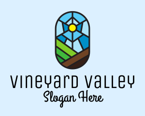 Rural Valley Landscape logo design